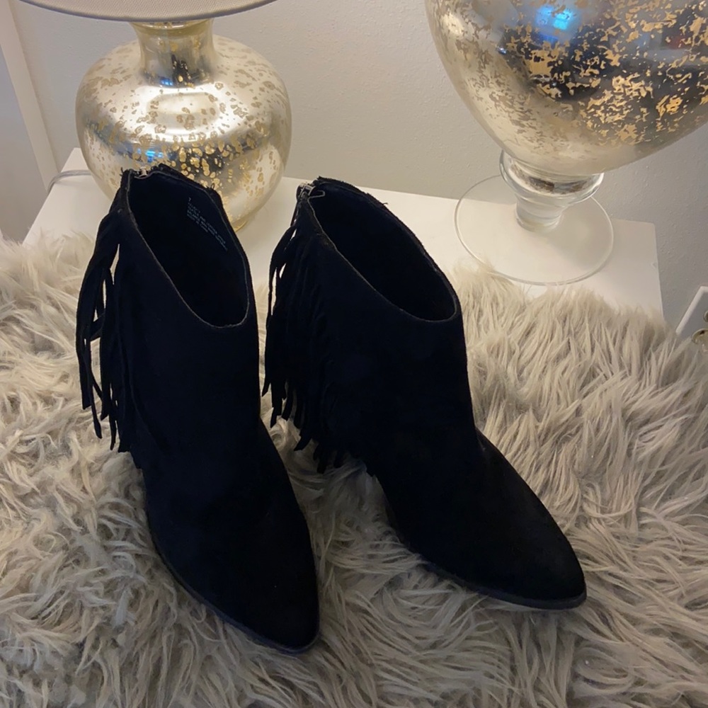 Charlotte Russe Fringe Booties, size 7
